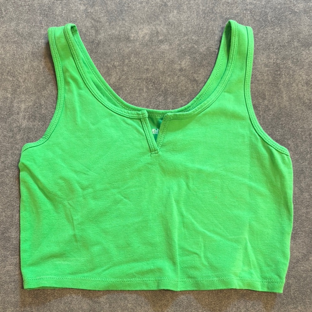 Wild Fable Green Sleeveless Crop Tank Top